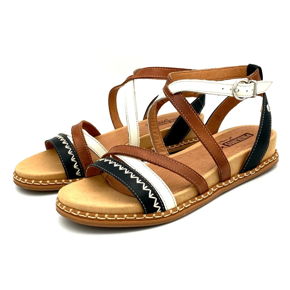 Pikolinos Marazul Flat Strappy Sandals Women’s Size 6 Leather Buckle Closure